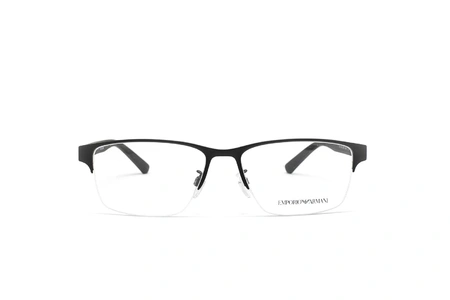عینک طبی امپریو آرمانی فریم فلزی مستطیلی رنگ مشکی  - عکاسی وحدت -  عکس از زاویه رو به رو