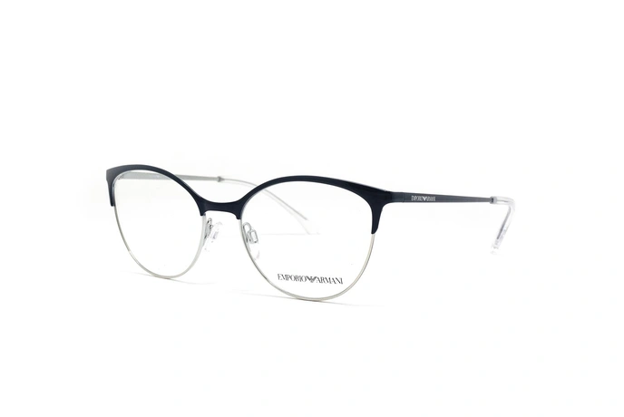 عینک طبی امپریو آرمانی فریم فلزی گربه ای رنگ سرمه ای  - عکاسی وحدت -  عکس از زاویه سه رخ