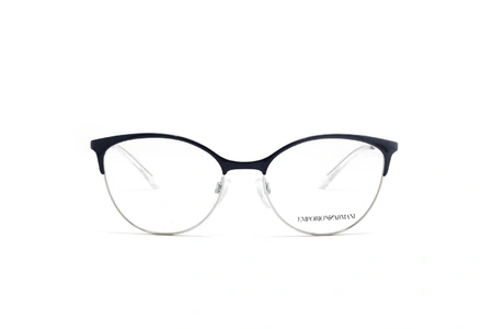 عینک طبی امپریو آرمانی فریم فلزی گربه ای رنگ سرمه ای  - عکاسی وحدت -  عکس از زاویه رو به رو