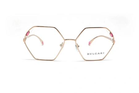 عینک طبی فلزی چند ضلعی طلایی نگین دار بولگاری - عکاسی وحدت - زاویه روبرو