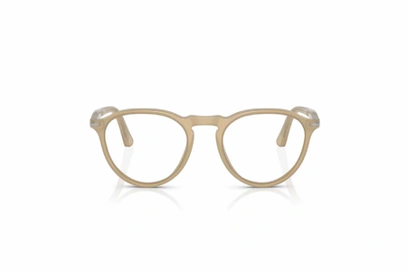 عینک طبی کائوچویی پرسول گرد رنگ بژ - زاویه روبرو