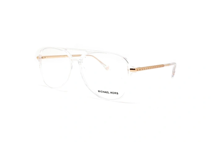 عینک طبی زنانه خلبانی رنگ شیشه ای کائوچویی مایکل کورس - عکاسی وحدت - زاویه سه رخ