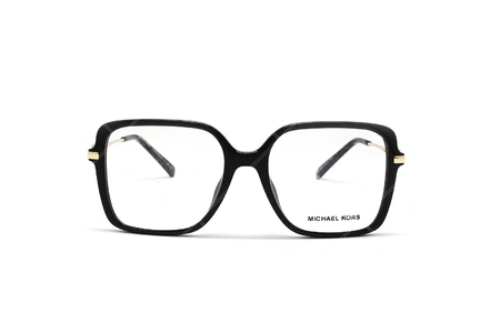 عینک طبی زنانه مربعی رنگ مشکی کائوچویی مایکل کورس - عکاسی وحدت - زاویه رو به رو