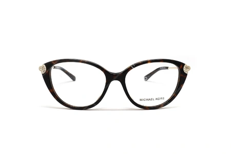 عینک طبی زنانه گربه ای رنگ قهوه ای هاوانا کائوچویی مایکل کورس - عکاسی وحدت - زاویه رو به رو