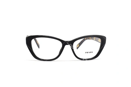 عینک طبی زنانه  کائوچویی پروانه ای رنگ مشکی پرادا - عکاسی وحدت - رو به رو