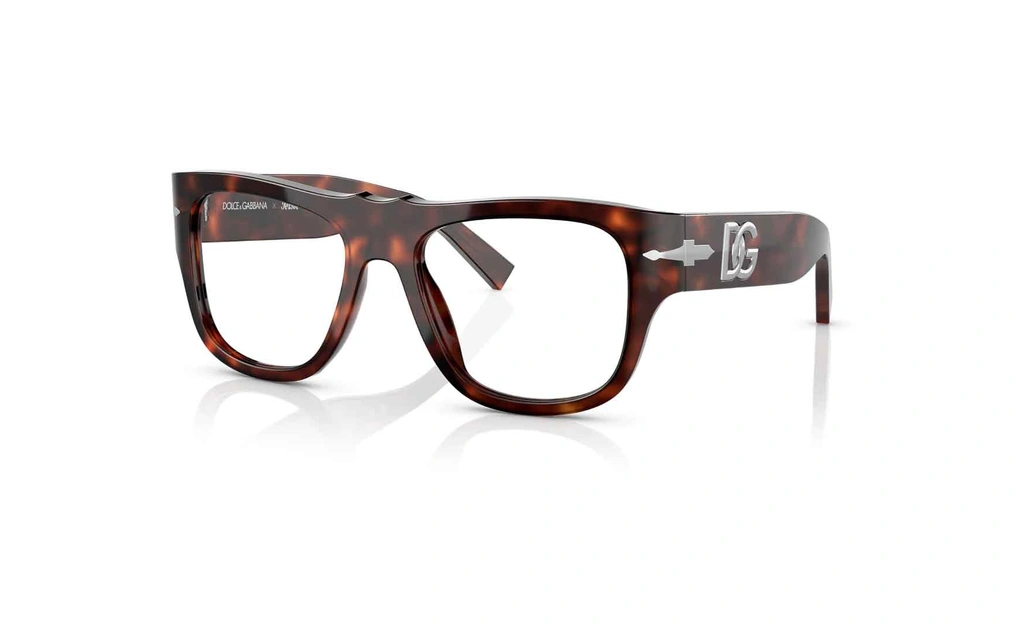 عینک طبی کائوچویی قهوه ای هاوانا پرسول و دولچه و گابانا - زاویه سه رخ