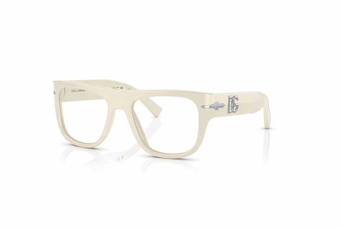 عینک طبی کائوچویی سفید پرسول و دولچه گابانا - زاویه سه رخ