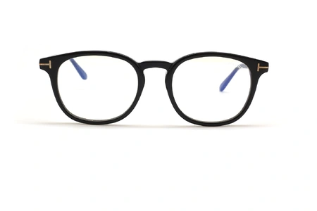 عینک طبی کائوچویی بیضی شکل تام فورد - رنگ مشکی - عکس از زاویه روبرو