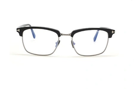 عینک طبی کلاب مستر مشکی نقره ای تام فورد - عکس زاویه روبرو