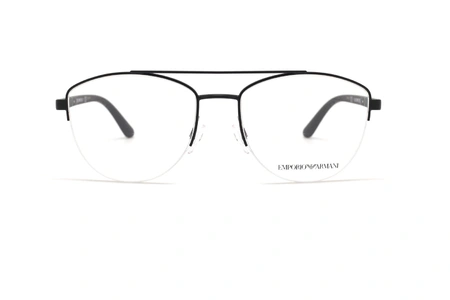 عینک طبی امپریو آرمانی فریم فلزی خلبانی دو پال زیر گریف با رنگ مشکی - عکس از زاویه روبرو