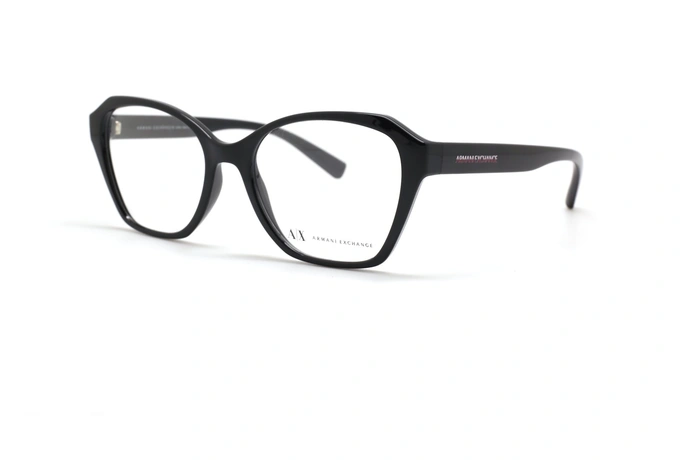 عینک طبی آرمانی اکسچنچ فریم کائوچویی پروانه ای رنگ مشکی - عکس از زاویه سه رخ