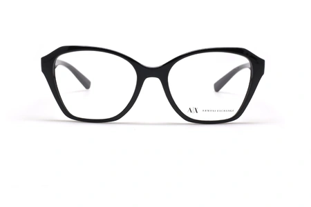 عینک طبی آرمانی اکسچنچ فریم کائوچویی پروانه ای رنگ مشکی - عکس از زاویه روبرو