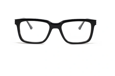 عینک طبی پلیس فریم کائوچویی مربعی ضخیم مشکی - عکس از زاویه روبرو