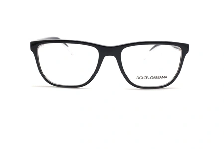 عینک طبی دولچه و گابانا فریم کائوچویی مربعی رنگ مشکی و شیشه ای - عکس از زاویه روبرو