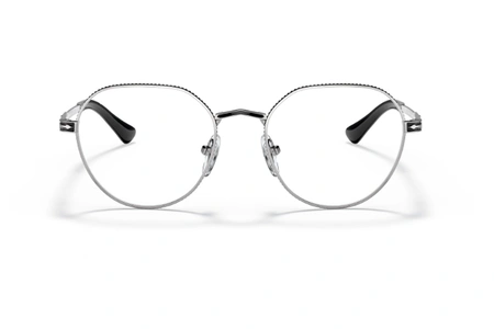 عینک طبی پرسول فریم فلزی گرد دور تا دور حدقه شیار طراحی شده است - عکس از زاویه روبرو