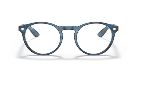 عینک طبی ری بن فریم کائوچویی گرد سورمه ای هاوانا - عکس از زاویه روبرو