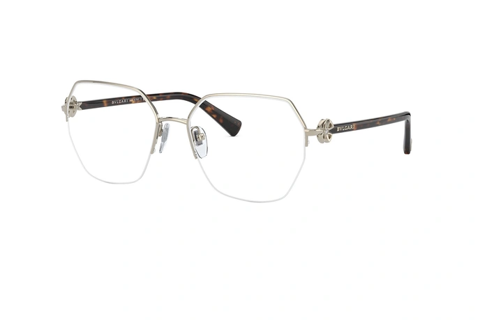 عینک طبی زیر گریف زنانه بولگاری - Bvlgari BV2224B - رنگ فریم طلایی و دسته قهوه ای هاوانا - عکس زاویه سه رخ