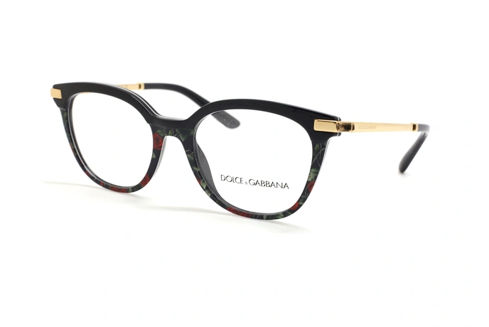 عینک طبی زنانه طرحدار دولچه و گابانا مدل DG3346 - طرح گل دار - عکس زاویه سه رخ