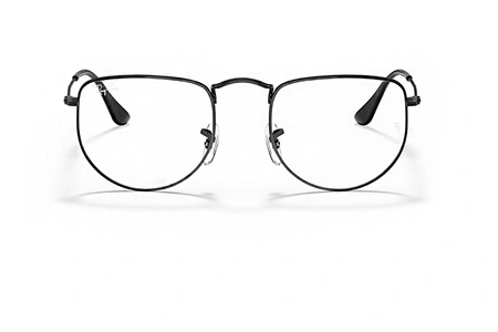 عینک طبی ری بن فریم فلزی زاویه دار چند ضلعی مشکی - عکس از زاویه روبرو