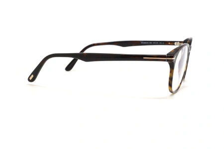 عینک طبی تام فورد فریم کائوچویی بیضی رنگ قهوه ای هاوانا - عکس از زاویه کنار