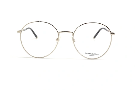 عینک طبی آناهیکمن فریم فلزی گرد نقره ای - عکس از زاویه روبرو