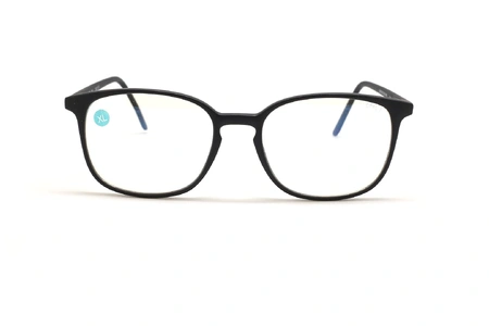 عینک کامپیوتر اپال فریم کائوچویی بیضی رنگ مشکی سایز XL - عکس از زاویه روبرو