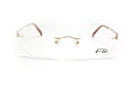 عینک طبی فلر فریم گریف فلزی طلایی رنگ حدقه ها بیضی - عکس از زاویه روبرو