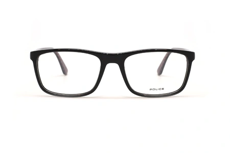  عینک طبی پلیس فریم کائوچویی مشکی مستطیلی - عکس از زاویه روبرو 