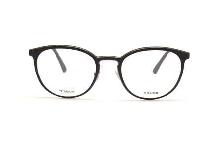 عینک طبی پلیس فریم تیتانیومی فریم گرد رنگ کروم - عس از زاویه روبرو