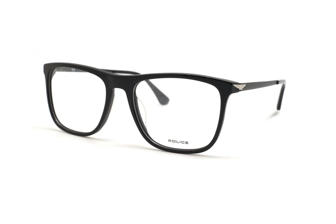 عینک طبی پلیس فریم مربعی کائوچویی رنگ مشکی - عکس از زاویه سه رخ