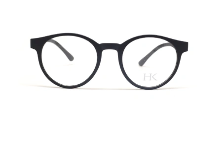 عینک طبی رویه دار هاوک فریم کائوچویی گرد مشکی - عکس از زاویه روبرو