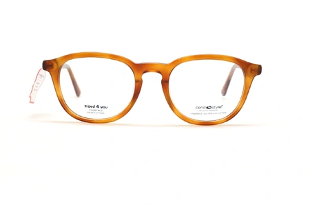 عینک طبی گرد کائوچویی رویه دار سنترواستایل - رنگ نارنجی - عکس از زاویه روبرو