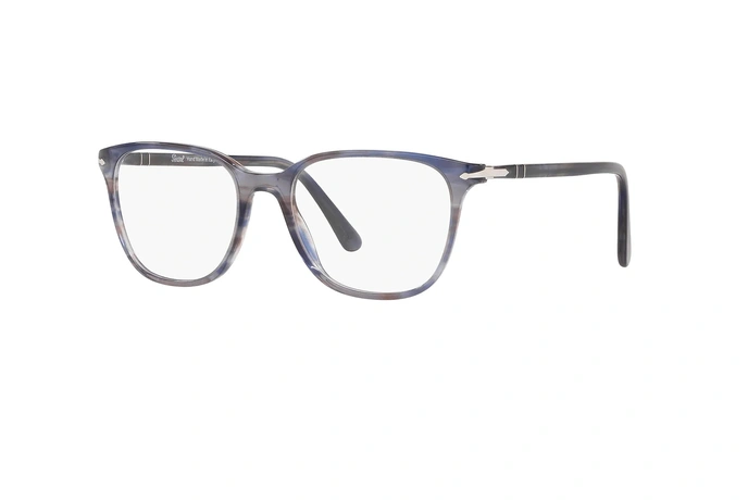 عینک طبی پرسول فریم کائوچویی مربعی چند رنگ،طوسی،آبی،قهوه ای - عکس از زاویه سه رخ