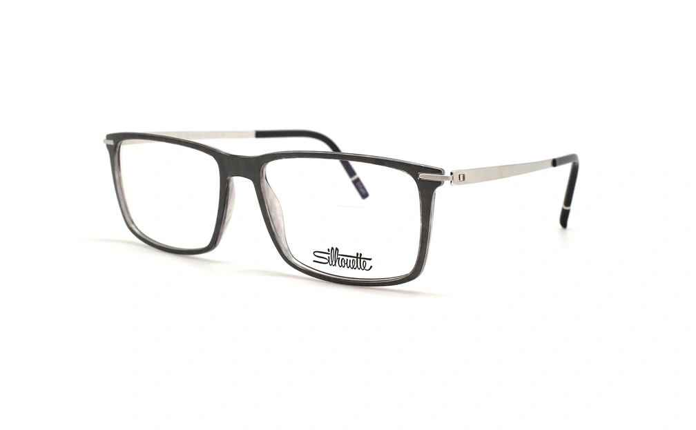 عینک طبی کائوچویی سیلوئت - spx2921 - رنگ فریم طوسی - عکس زاویه سه رخ
