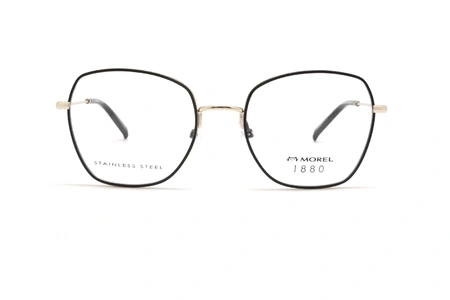 عینک طبی فلزی پروانه ای مورل1880 - MOREL 60102M - رنگ مشکی و طلایی - عکس از زاویه روبرو