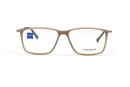 عینک طبی تیتانیوم مستطیلی زایس ZEISS ZS20017  - رنگ قهوه ای روشن و تیره - عکس زاویه روبرو