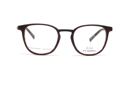 عینک طبی کائوچویی مربعی اوگا OGA 10076O - قهوه ای هاوایی - عکس از زاویه روبرو