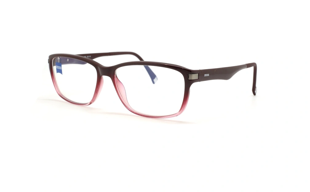 عینک طبی کائوچویی مستطیلی زایس ZEISS ZS10003 - دو رنگ زرشکی_قرمز - زاویه سه رخ 