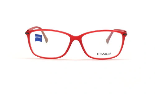 عینک طبی کائوچویی-تیتانیوم زایس ZEISS ZS10008 - قرمز - زاویه روبرو