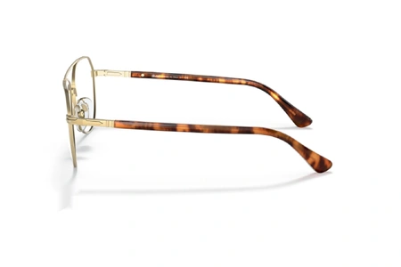 عینک طبی فلزی پرسول فریم خلبانی دو پل رنگ طلایی - عکس از زاویه کنار