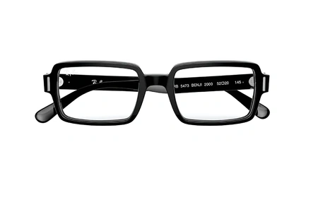 عینک طبی کائوچویی ری بن فریم مستطیلی و ضخیم - عکس از زاویه روبرو