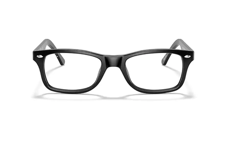 عینک طبی کائوچویی مستطیلی ری بن فریم مشکی - عکس از زاویه روبرو