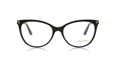 عینک طبی کائوچویی زنانه تام فورد فریم گربه ای مشکی - عکس از زاویه روبرو