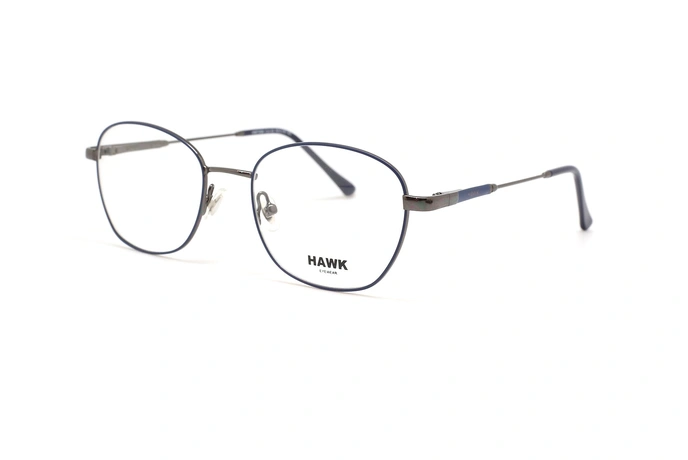 عینک طبی فلزی هاوک شبه مربعی مشکی - عکس از زاویه سه رخ 
