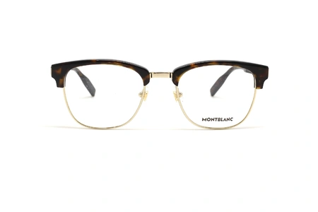 عینک طبی کلاب مستر مون بلان - رنگ قهوه ای هاوانا و طلایی - عکس زاویه روبرو