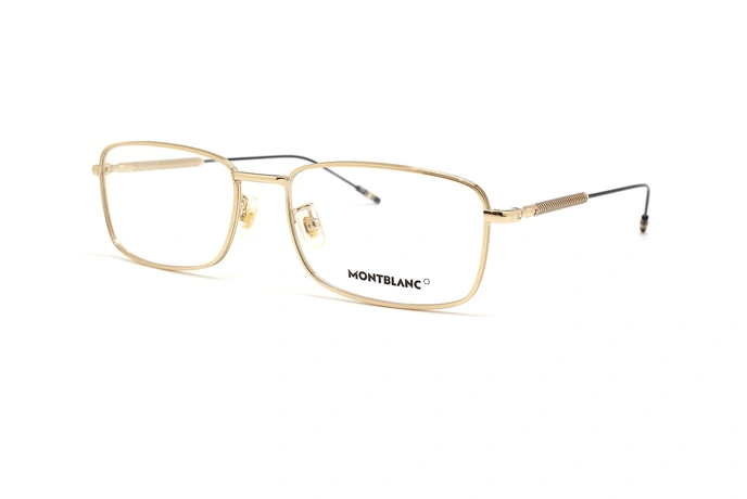 عینک طبی فلزی مون بلان - رنگ طلایی - عکس زاویه سه رخ