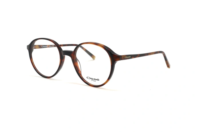 عینک طبی گرد کائوچویی اوسه فریم قهوه ای هاوانا - عکس از زاویه سه رخ