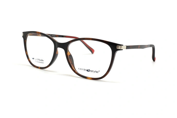 عینک طبی رویه دار سنترو استایل رنگ قهوه ای هاوانا با رویه آفتابی قهوه ای - عکس زاویه سه رخ