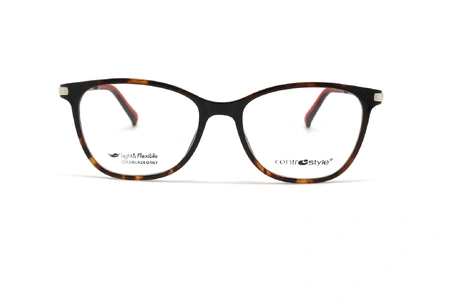 عینک طبی رویه دار سنترو استایل رنگ قهوه ای هاوانا با رویه آفتابی قهوه ای - عکس زاویه روبرو