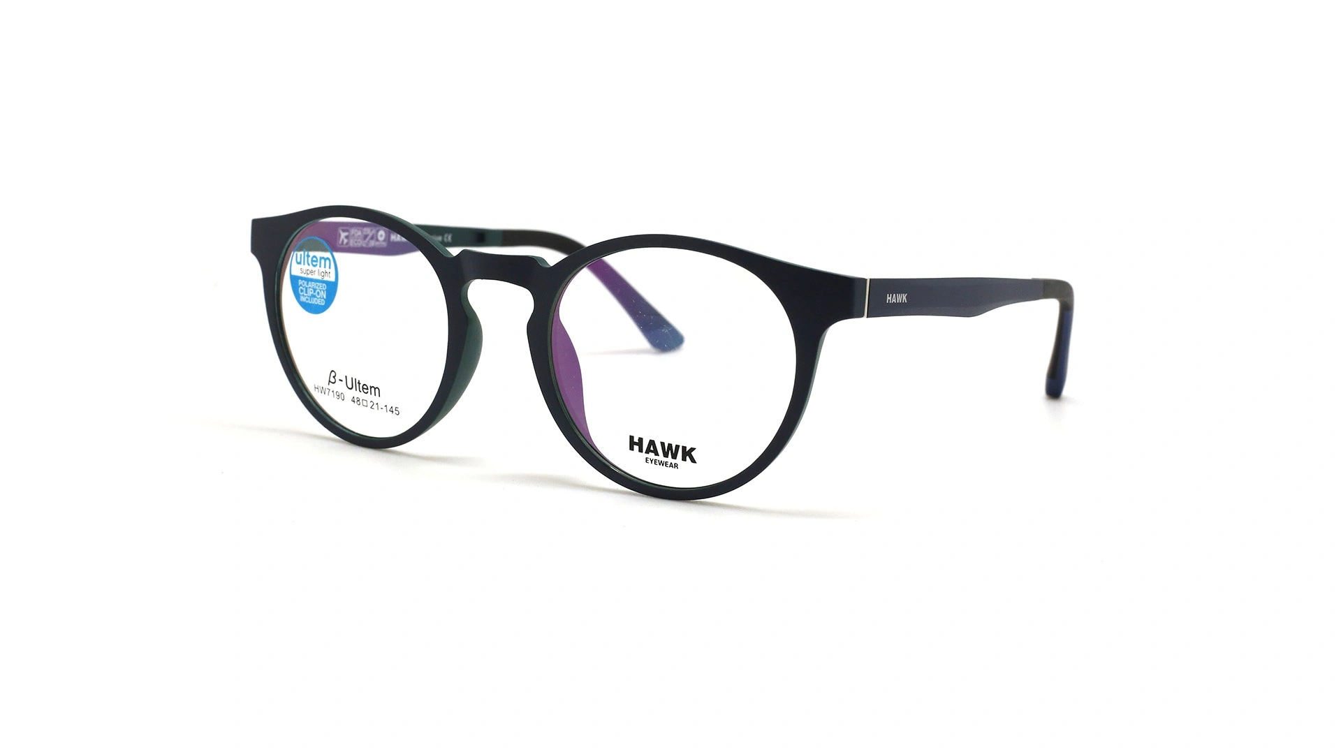 عینک طبی گرد رویه دار هاوک - HAWK HW7190 - عکاسی وحدت - عکس زاویه سه رخ